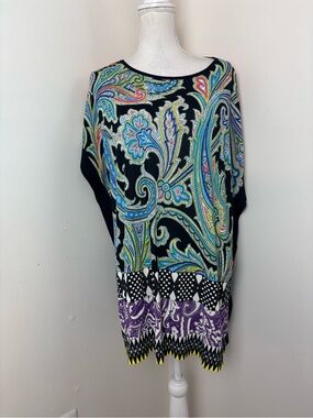 Etro Paisley Kaftan Poncho Blouse Size IT 42/ US 6